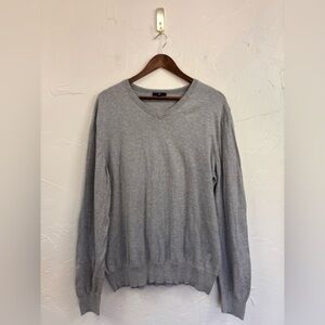 GAP‎ Vintage Men's Grey V Neck Sweater Long Sleeve Vintage Preppy Cotton Y2K XL